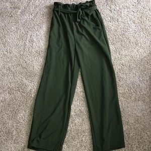 Green flowy pants